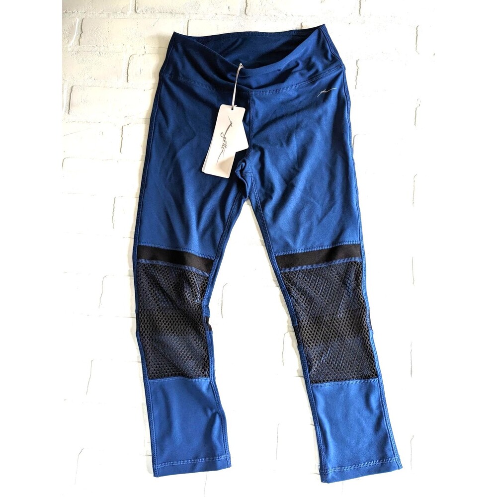 X by Gottex Women's Diamond Mesh Capri, Dark Royal Blue, X-Small Yoga Pants